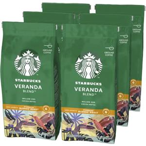 STARBUCKS Veranda Blend Caffè Macinato Tostatura Leggera, 6 Sacchetti da 200g (1,2kg)