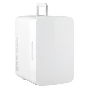 YASHE Mini Frigorifero, 10 Litri/12 Lattine Frigorifero per la Cura della Pelle per Camera da Letto, 110V AC/12V DC Termoelettrico Refrigeratore e Scaldavivande per Bevande, Ufficio, Auto, Bianco