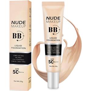 HOUSN BB Cream,Crema BB Per La Protezione Solare,BB Cream Fondotinta Viso 3 in 1,Effetto Anti Invecchiamento,Minimizza le Imperfezioni e Dona una Pelle Levigata e Nutrita,30 ml(SPF 51+++,Naturale)