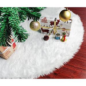 Loiina Tappeto per Albero e Gonna Albero in Pelliccia Sintetica per Decorazione di Natale, 122cm