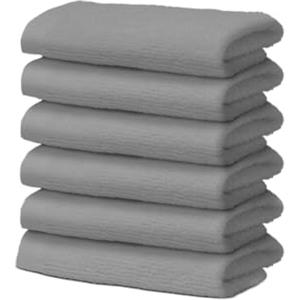 Giovanni Dolcinotti MADE IN ITALY Giovanni Dolcinotti | Set di 12 Asciugamani viso in 100% cotone - 30x30 cm - Extra assorbenti e ad asciugatura rapida - Per Bagno, Spa e Palestra - Grigio - Modello Orlando