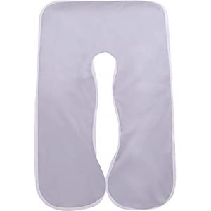 SHANNA Federa per Il Corpo in Gravidanza, Fodera per Cuscino di maternità in Cotone a Forma di U 80 * 155 cm (Grigio + Bianco)