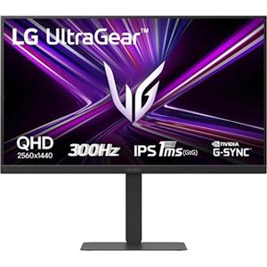 LG UltraGear 27G640A Monitor Gaming 27" IPS QHD (2560x1440), 300Hz, 1ms (GtG), G-Sync, FreeSync Premium, VRR, HDR 400, Speaker Stereo 10W, USB-C (15W), HDMI 2.1, DP, USB, Stand regolabile, Nero