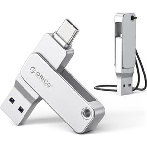 ORICO Chiavetta USB 128 GB, Mini Chiavetta USB 3.2 Gen 1 (Doppia USB-C/USB-A), Pen Drive Portatile, Lettura 150 MB/s, Compatibile con iPhone 15/16/17, Android, Tablet, Laptop -EB05