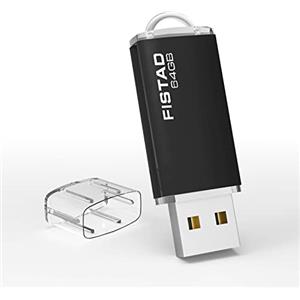 FISTAD Chiavetta USB 64GB, Flash Drive 64GB Pen Drive USB 2.0 Thumb Drive Memoria Stick per Archiviazione Dati (Nero)