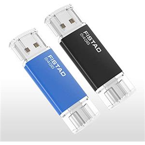 FISTAD Chiavetta USB 64GB, 2 in 1 OTG Pen Drive USB 2.0 Type C 64GB Memoria Stick Thumb Drive Flash Drive per PC, Tablet, USB C Smartphone, ecc (2 Pezzi)