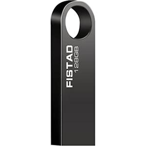 FISTAD Chiavetta 128GB USB 2.0 Impermeabile Flash Drive 128GB Mini Pendrive Metallo 128gb Memoria Stick Per PC, Laptop, ecc (Grigio)