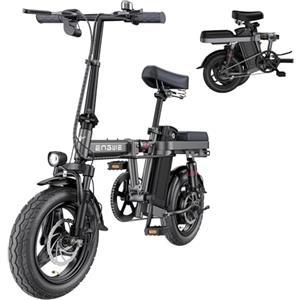 OneSportWay ENGWE T14 - Bicicletta elettrica pieghevole, pneumatici da 14, bici elettrica da 48 V, 10 Ah, con batteria rimovibile, autonomia da 30 a 70 km, 3 modalità di guida e doppio ammortizzatore