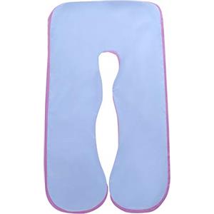 SHANNA Federa per Il Corpo in Gravidanza, Fodera per Cuscino di maternità in Cotone a Forma di U 80 * 155 cm (Blu + Viola)