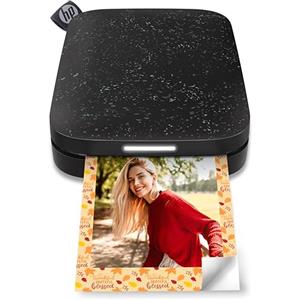 HP Sprocket 2x3 Stampante fotografica istantanea per smartphone- Portatile, wireless a colori- Foto adesive Zink - Stampa da dispositivi iOS e Android compatibili con Bluetooth e app divertente- Nero