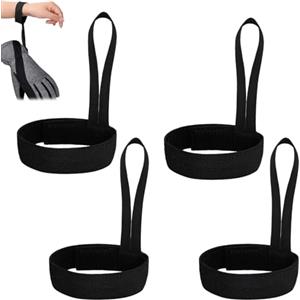 BSITSSS 4pz Guinzaglio per guanti da Sci, Cinghie Elastiche per Guanti, Guinzaglio Regolabile per sport all'aria Aperta, Cinghie Anti-Smarrimento per Guanti da Sci (Nero)