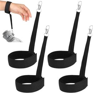 BSITSSS 4pz Guinzaglio per guanti da Sci, Cinghie Elastiche per Guanti, Guinzaglio Regolabile per sport all'aria Aperta, Cinghie Anti-Smarrimento per Guanti da Sci (Nero)