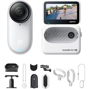Insta360 GO 3S Ciclismo POV Bundle 64GB Bianco-Cam 4K per vlogging, POV a mani libere, montaggio magnetico, stabilizzazione, 140 minuti di autonomia, impermeabilità fino a 10 m, editing IA