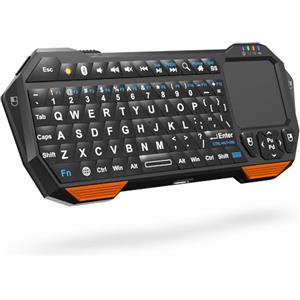 Fosmon Mini Tastiera Bluetooth 5.2 con Touchpad (QWERTY) Ricarica USB-C - Per Smart TV, Box Android, Fire Stick, PS5, da Gaming, Smartphone, Tablet, Occhiali HTPC/IPTVVR