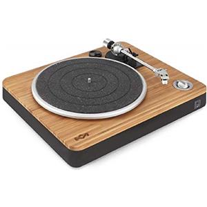 Marley House of Marley Stir It Up Turntable, Giradischi Vinili con Cavo (non Bluetooth), 45/33 Giri, Preamplificatore, Materiali Sostenibili, Bambù/Nero