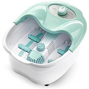 TZS First Austria Vasca per pediluvio, massaggio con vibrazione e bolle d'aria, funzione infrarossi e riscaldamento, pediluvio, 80 W, 3 programmi, 3 accessori, maniglia pieghevole, scatola per aromi