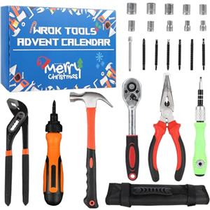 JadeLink Calendario Avvento Attrezzo Uomini, Set di Attrezzo per Calendario Natalizio per Adolescenti, Adulti, Regali di Natale, Set di Attrezzo per Artigiani