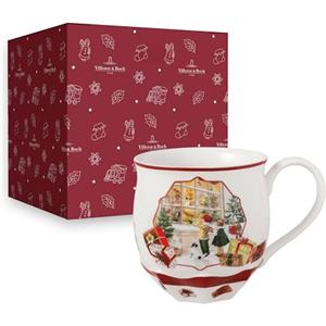 Villeroy & Boch Toy's Fantasy Tazza Natalizia in Porcellana con Rilievo - 450ml, Motivo Negozio di Giocattoli