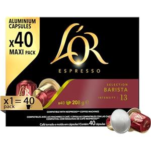 L'Or - Capsule Caffè Espresso Barista - Compatibili con Macchine Nespresso®* original - 40 Capsule in Alluminio - Intensità 13