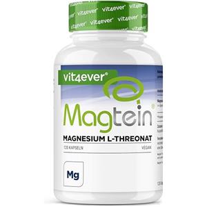 Vit4ever Magtein® Magnesio L-treonato 120 capsule - ad alto dosaggio 2000 mg di magnesio L-treonato puro al giorno - Vegano