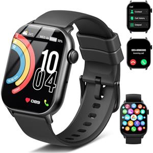 Jugeman Smartwatch Uomo Donna Chiamate Bluetooth, 1.96'' Orologio Smartwatch con Cardiofrequenzimetro/Contapassi/Sonno/SpO2, 110+ Modalità Sportivo Smart Watch Impermeabil IP68 Fitness Tracker per Android iOS