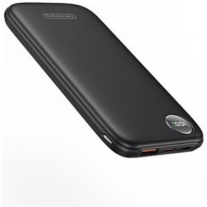 Ntaanoo Power Bank, 22.6W 10000mAh Ricarica Rapida Caricatore Portatile iphone, QC 3.0 USB C Powerbank Potente (Nero Intenso)