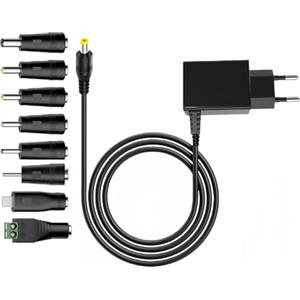 joonnair Alimentatore Universale CA 6V 1A, Adattatore di Alimentazione CA CC con 8 Connettori CC per Dispositivi Elettronici da 6V
