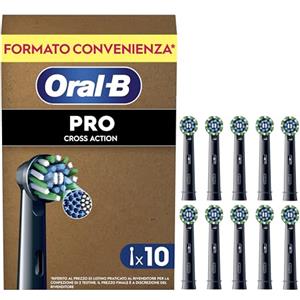 Oral-B Cross Action Testine di Ricambio per Spazzolino Elettrico, Confezione da 10 con Setole Angolate per una Pulizia Profonda