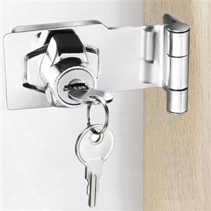 ZiYuya Lucchetto Haspe angolo retto 90 gradi, cassetto armadietto Serratura, Chiusure Hasp, serratura per porte, serratura hasp cerniera porta serratura cerniere serrature blocco petto 4 Inch