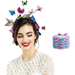 SwirlColor Cerchietto Farfalla, Multicolore Cerchietto Antenne Farfalla Elegante Costume Farfalla Donna del Partito di Festival con la Corda dei Capelli