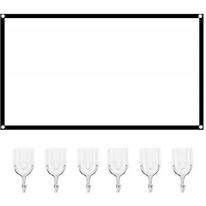 ciciglow Schermo di Proiezione, 16:9 Proiettore HD Schermo di Film Punzonatura Professionale Tenda di Proiezione Pieghevole Poliestere per Home Theater Outdoor Indoor (60 pollici)