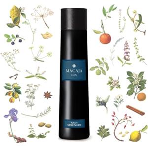 MACAJA GIN NAVY STRENGHT - Gin artigianale dal gusto morbido e deciso, distillato in alambicco tradizionale in rame da 150 litri, gradazione alcolica 57% vol, bottiglia da 50 cl.