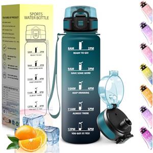 HoneyHolly Borraccia Bambini, 500ML, A prova di perdite Borracce, Riutilizzabile Borraccia Motivazionale, Semplice e Portatile, Bottiglia Acqua per Corsa, Bicicletta, Lavoro, Scuola, Water Bottle