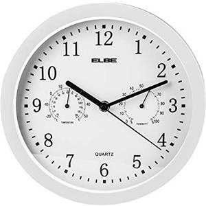 ELBE RELOJ PARED ANALOGICO BLANCO 25CM TEMP/HUMEDAD