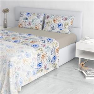 Italian Bed Linen Set Lenzuola Letto Fashion, Made in Italy- Completo Letto in Morbida Microfibra, Lenzuolo Sotto con Angoli, Telo Sopra 240x270 e Federa con Patella Interna, Matrimoniale, Spirals