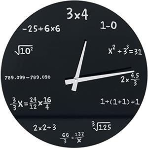 Out of the blue Orologio nero da parete in vetro, Mathematic