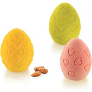 silikomart Stampi in Silicone per Dolci Uova - EGG HUNT 11 Cavità ø 53 H 67 mm Vol 100 ml - Accessori Professionali per Pasqua e Pasticceria - Stampini Monoporzione per Dolci Forno
