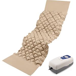 SANICO Set Completo Materasso Antidecubito - Gonfiabile con Compressore d'Aria Motorizzato - Materasso Testurizzato per la Cura della Pelle e per Alleviare le Piaghe da Decubito - 135kg di Portata