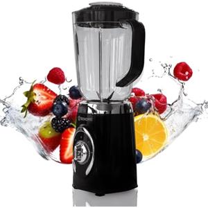 BEHOME Frullatore Elettrico da Tavolo con Caraffa da 1.25L | Mixer Tritatutto con regolazione velocità 500W e luce LED, per Frullati, Smoothies, Shacker Proteine, Sughi, Pappe