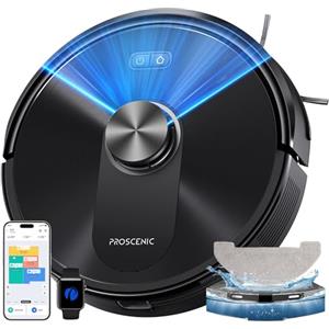 Proscenic Q10 Robot Aspirapolvere Lavapavimenti con Mappatura, Robot Pavimenti 8000Pa 200min, LiDAR Intelligente, Controllo APP/Alexa/WiFi/Siri/IFTTT, Ideale per Pulizia Domestica/Peli Animali