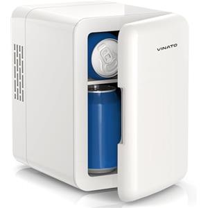 VINATO Mini Frigo 4L Portatile - Frigo da Camera, Frigo da Ufficio & Mini Frigo Auto, Doppia Alimentazione, Silenzioso (25dB), Ideale per Cosmetici, Cibo e Bevande, Regalo Perfetto