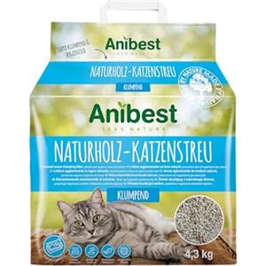 Cat's Best Anibest Lettiera per gatti, granuli grumanti per gatti, 100% naturale e inodore, lettiera assorbente e sostenibile, facile da dosare, 4,3 kg/10 l