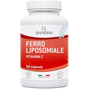 Bandini® Ferro Liposomiale Complex 30 mg - con Vitamina C, Acido Folico, B12, B6 e A - Alta Biodisponibilità e assorbimento, contro Stanchezza e Affaticamento - 60 Capsule per 2 mesi