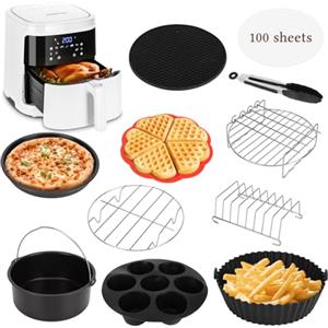 Aigostar Friggitrice ad Aria Smart 7L 1900W, con 12 Friggitrice ad aria accessori, Controllo WiFi/App, 7 Programmi, Schermo LED Touch, Cestello Rimovibile Antiaderente, Senza Olio, Senza BPA, Ricette