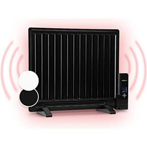 oneConcept Stufa Elettrica Basso Consumo, Termosifone Elettrico Silenzioso da 600W da Muro, Radiatore ad Olio Indipendente e Portatile Smart, Termosifone ad Olio con Touch Control e Termostato