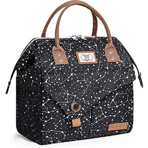 Lekesky Borsa Termica Porta Pranzo Donna 11L, Borse Termiche Morbida Isolata, Borsa Pranzo Multifunzionale Portatile, Impermeabile Borsa Frigo Pranzo Ufficio Viaggio Picnic Studenti, Cielo Stellato