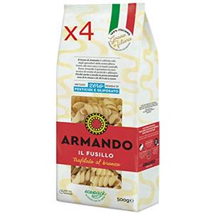 ARMANDO X4 PASTA ARMANDO IL RIGATONE DI SEMOLA DI GRANO DURO ITALIANO - TRAFILATA AL BRONZO - ZERO RESIDUI DI PESTICIDI E GLIFOSATO (4 X 500gr)
