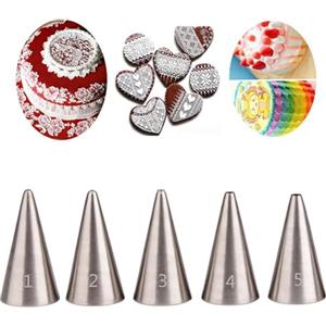 BrilliantDay Set di 5 Beccucci Sac a Poche, Bocchette Sac a Poche Grande Inox Bocchette Decorative per Pasticceria Beccuccio Sacca a Poche Stella Punte per Piping per Decorare Cupcakes,Torte