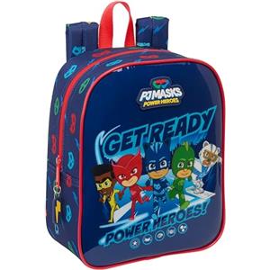 safta PJMASKS Ready - Zaino per bambini, zaino per bambini, zaino per scuola, adattabile al carrello, ideale per asilo, comodo e versatile, qualità e resistenza, 22 x 10 x 27 cm, colore blu marino,