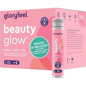 Gloryfeel Collagene da Bere Beauty Glow, con Acido Ialuronico, Biotina, Vitamina C, Pappa Reale, 30 Ampolle, 2500mg Peptidi Collagene Premium, Materia Prima VERISOL®, Salute e Bellezza di Pelle Capelli Unghie